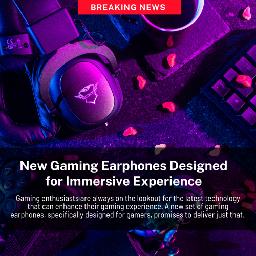 Gaming enthusiasts are always on the lookout for the latest technology that can enhance their gaming experience. A new set of gaming earphones, specifically designed for gamers, promises to deliver just that. These earphones provide high-quality sound that transports gamers into a new level of immersion.

The gaming earphones are designed to be lightweight, durable, and comfortable. They are equipped with noise-cancelling technology, which blocks out background noise, ensuring gamers can focus on their gameplay. The earphones also feature a built-in microphone, allowing gamers to communicate with their teammates with clarity.

One of the standout features of these gaming earphones is their superior audio quality. The earphones use advanced audio drivers to deliver clear, high-fidelity sound, making gamers feel as if they are part of the game. The audio quality is especially important for games with immersive soundtracks, such as first-person shooters and role-playing games.

The earphones come with a variety of ear tips, ensuring they fit snugly and comfortably in the ear. This is important for gamers who play for long periods of time, as discomfort can become a distraction. The earphones are also designed to be compatible with a variety of gaming platforms, including PCs, consoles, and mobile devices.

Many gamers who have tried these new gaming earphones have raved about their sound quality and comfort. They appreciate the noise-cancelling technology, which helps them concentrate on their gameplay, and the built-in microphone, which makes communication with their teammates seamless. They also appreciate the earphones' compatibility with a variety of gaming platforms, making them a versatile choice for gamers.

Overall, these new gaming earphones offer an immersive, high-quality audio experience for gamers. They are a great choice for those who want to take their gameplay to the next level and immerse themselves in their favorite games.