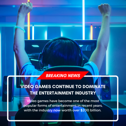 Video games have become one of the most popular forms of entertainment in recent years, with the industry now worth over $200 billion. As technology continues to improve, the quality and scope of video games have increased dramatically, leading to a surge in popularity and widespread appeal.

One of the reasons for the success of video games is their accessibility. With the rise of mobile gaming, more people than ever before have access to video games. Games can be played on smartphones, tablets, and other devices, making it easy for players to enjoy their favorite games anywhere, at any time.

Another reason for the popularity of video games is their ability to transport players into immersive and interactive worlds. With stunning graphics, realistic physics, and engaging storylines, video games have the power to captivate players and keep them coming back for more.

The popularity of video games has also led to the rise of competitive gaming, or esports. Esports competitions attract millions of viewers, with players competing for large prizes and prestige. The growth of esports has led to the development of new gaming technologies, such as virtual reality and augmented reality, which are being used to create even more immersive gaming experiences.

Despite their popularity, video games have faced criticism from some quarters. Concerns have been raised about the potential negative effects of excessive gaming, including addiction, social isolation, and decreased academic performance. However, many experts argue that video games, when played in moderation, can have positive benefits, such as improving cognitive abilities, hand-eye coordination, and problem-solving skills.

In conclusion, video games continue to dominate the entertainment industry, with their accessibility, interactivity, and immersive experiences attracting a wide range of players. As technology continues to improve, video games are likely to become even more popular and sophisticated, further cementing their place as one of the most exciting and dynamic forms of entertainment available today.